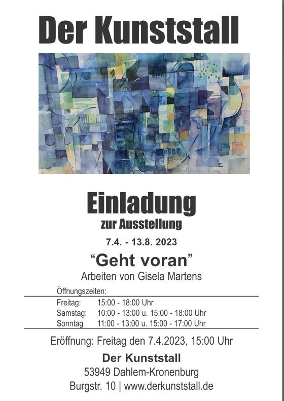 Ausstellung - "Geht Voran!" - Arbeiten von Gisela Martens